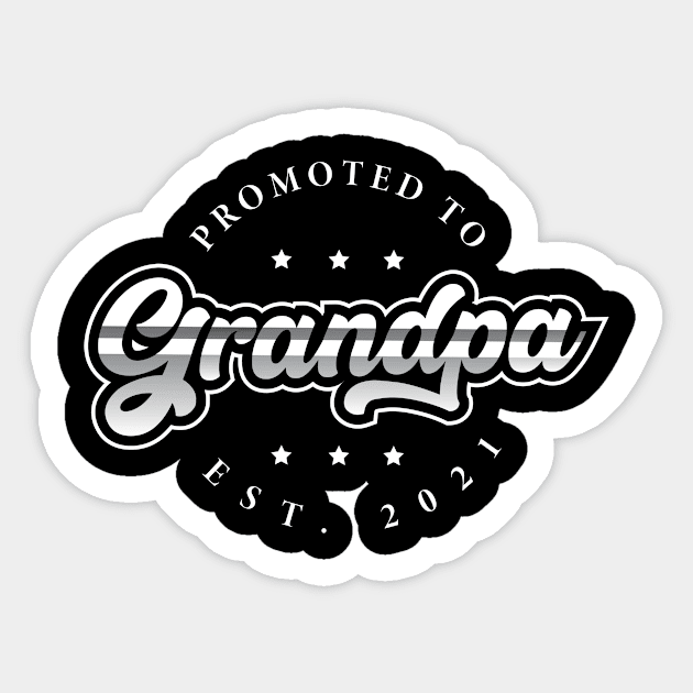 Promoted To Grandpa Baby Reveal Grandpa design EST 2021 Sticker by 2blackcherries